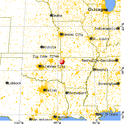 Lincoln, AR (72744) map from a distance