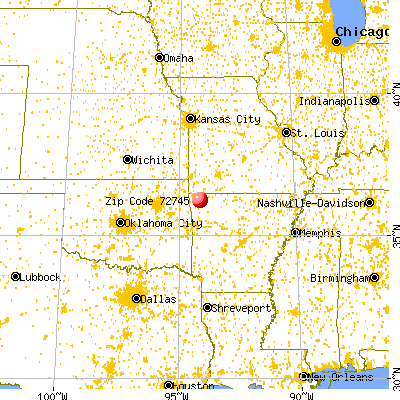 Lowell, AR (72745) map from a distance