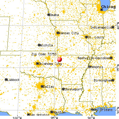 Prairie Grove, AR (72753) map from a distance