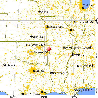 West Fork, AR (72774) map from a distance