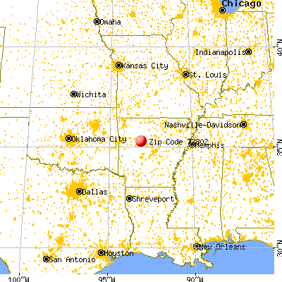 Russellville, AR (72802) map from a distance