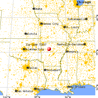 Dover, AR (72837) map from a distance
