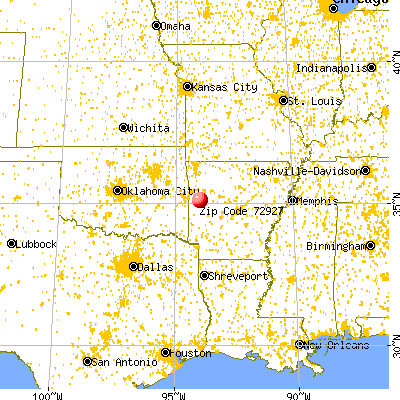 Booneville, AR (72927) map from a distance