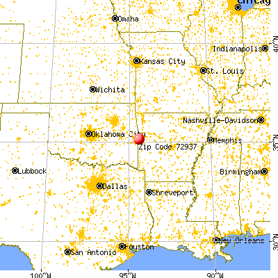 Hackett, AR (72937) map from a distance