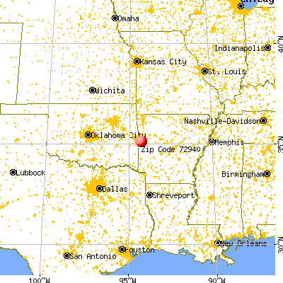 Huntington, AR (72940) map from a distance