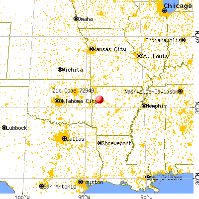 Ozark, AR (72949) map from a distance
