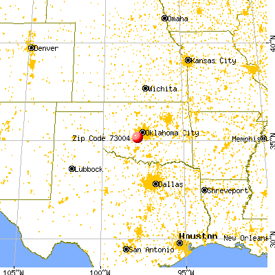 Amber, OK (73004) map from a distance