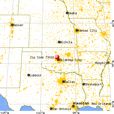 Cashion, OK (73016) map from a distance