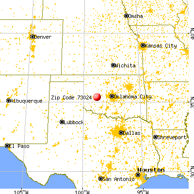 Corn, OK (73024) map from a distance