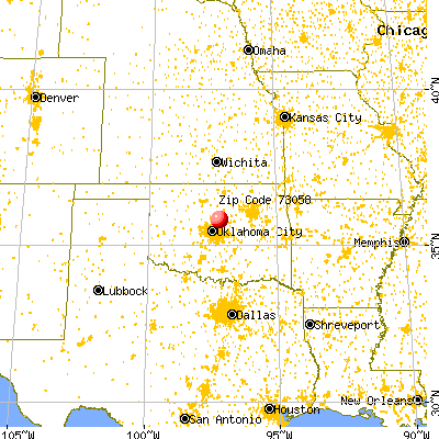 Meridian, OK (73058) map from a distance