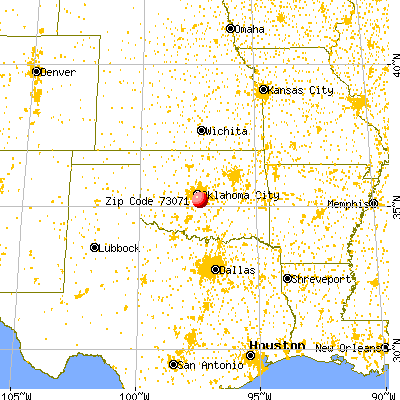 Norman, OK (73071) map from a distance