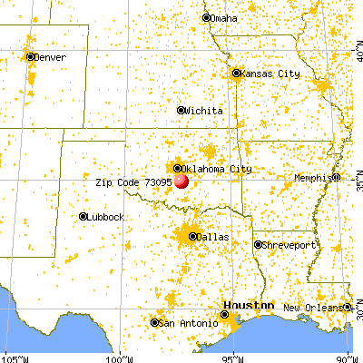 Wayne, OK (73095) map from a distance