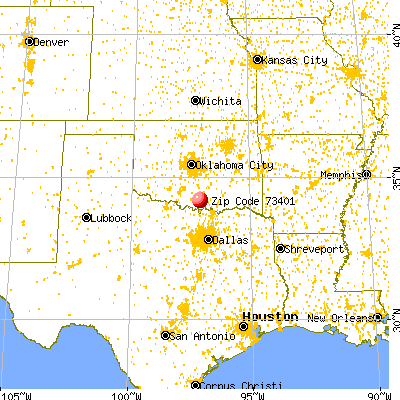 Ardmore, OK (73401) map from a distance