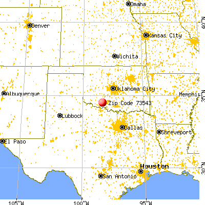 Geronimo, OK (73543) map from a distance