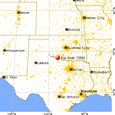 Grandfield, OK (73546) map from a distance