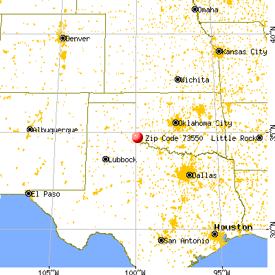 Hollis, OK (73550) map from a distance