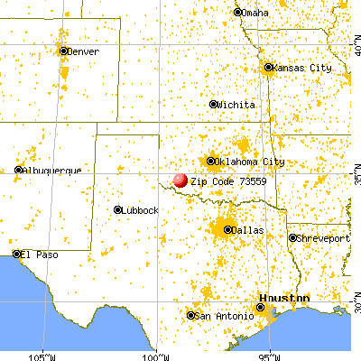 Mountain Park, OK (73559) map from a distance