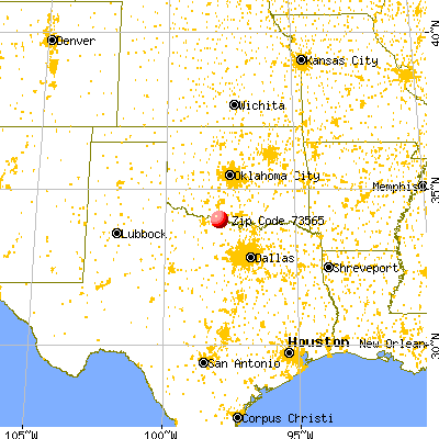 Ryan, OK (73565) map from a distance