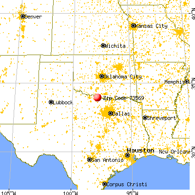 Terral, OK (73569) map from a distance