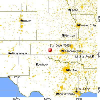 Cheyenne, OK (73628) map from a distance