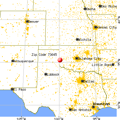 Sweetwater, OK (73645) map from a distance