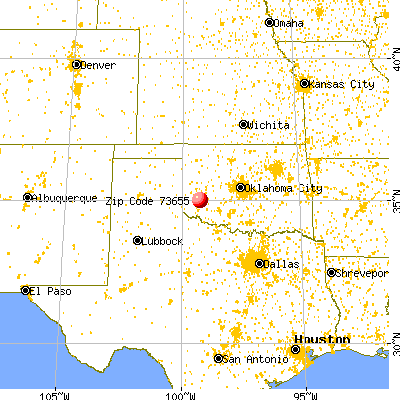 Lone Wolf, OK (73655) map from a distance