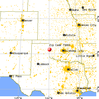 Reydon, OK (73660) map from a distance