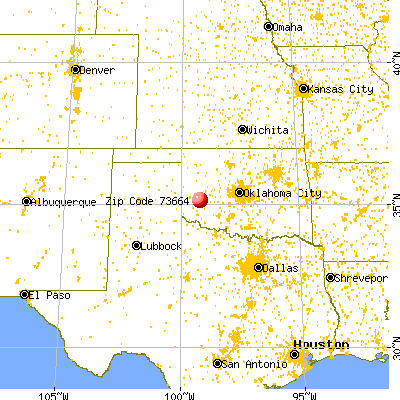 Sentinel, OK (73664) map from a distance
