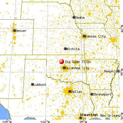 Bison, OK (73720) map from a distance