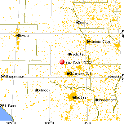 Cherokee, OK (73728) map from a distance