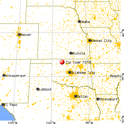 Dacoma, OK (73731) map from a distance