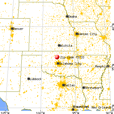 Douglas, OK (73733) map from a distance