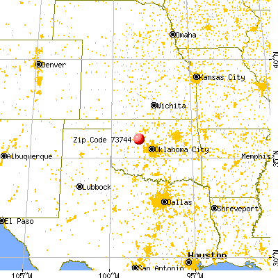 Hitchcock, OK (73744) map from a distance