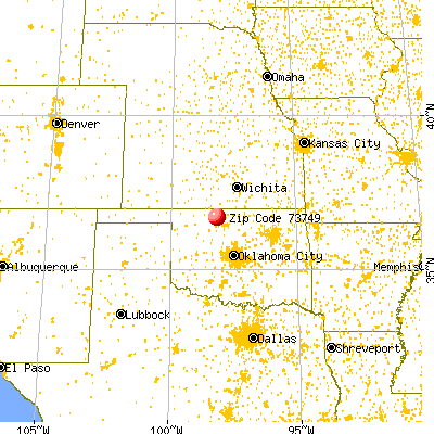 Jet, OK (73749) map from a distance