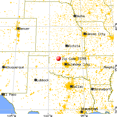 Longdale, OK (73755) map from a distance