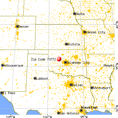 Watonga, OK (73772) map from a distance