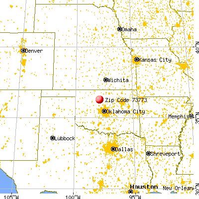 Waukomis, OK (73773) map from a distance