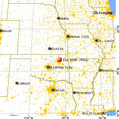 Collinsville, OK (74021) map from a distance