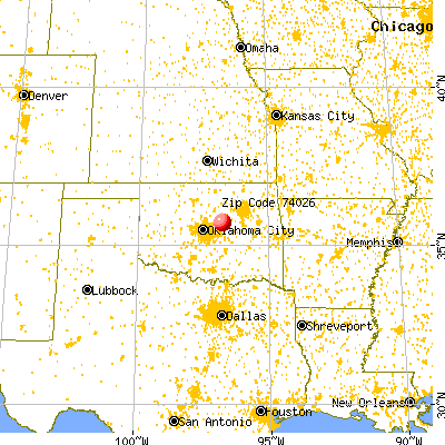 Davenport, OK (74026) map from a distance