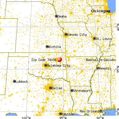 Inola, OK (74036) map from a distance