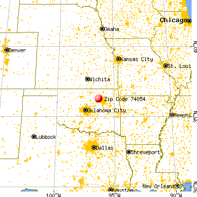 Osage, OK (74054) map from a distance