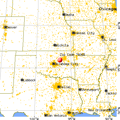 Shamrock, OK (74068) map from a distance