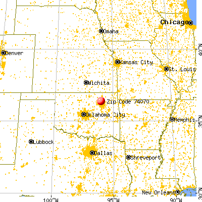 Skiatook, OK (74070) map from a distance