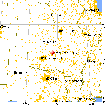 Tulsa, OK (74117) map from a distance