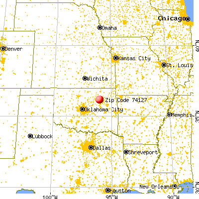 Tulsa, OK (74127) map from a distance