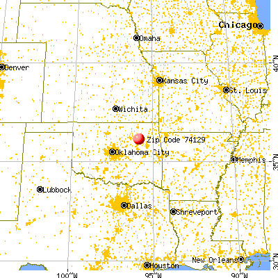 Tulsa, OK (74129) map from a distance
