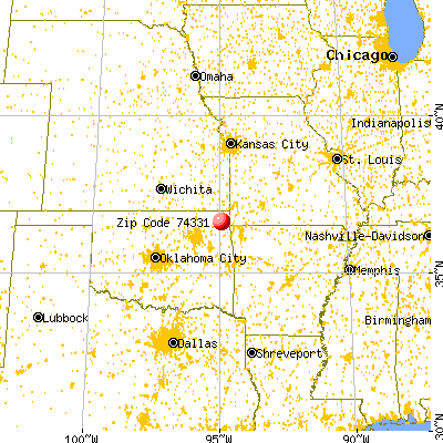 Cleora, OK (74331) map from a distance