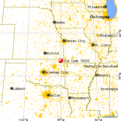 Bluejacket, OK (74333) map from a distance