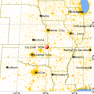 Grove, OK (74344) map from a distance