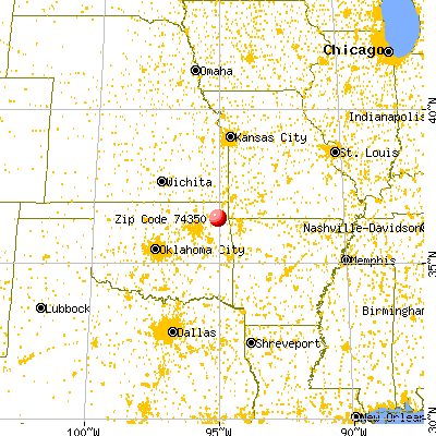 Langley, OK (74350) map from a distance